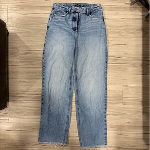 High-Rise Straight Leg Women's Jeans in Light Blue